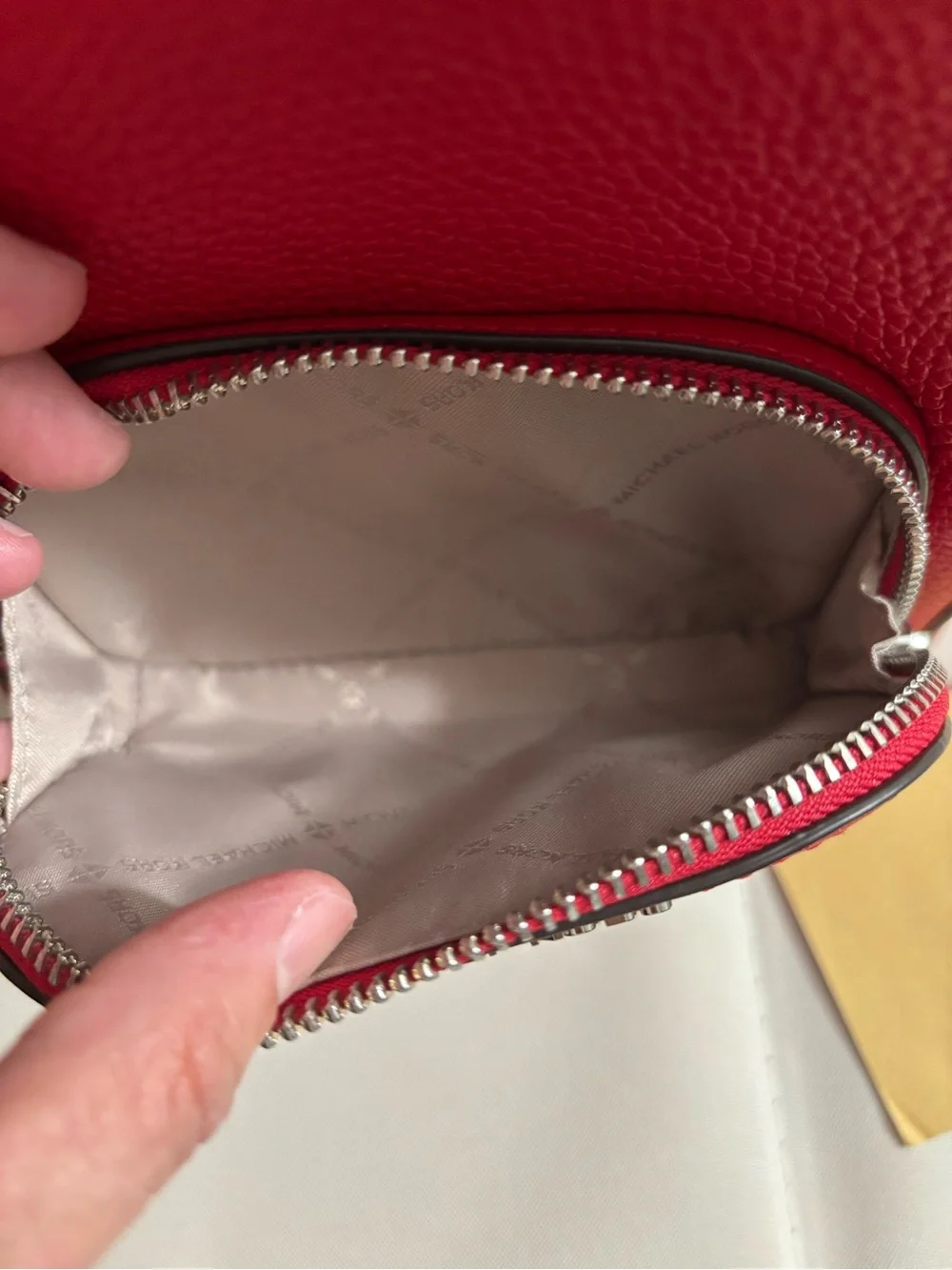 Michael Kors Red Pebbled Leather Mini Backpack